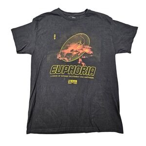 12oz Soda Static Feelings Euphoria Graphic Tee Streetwear Black Medium Cyberpunk
